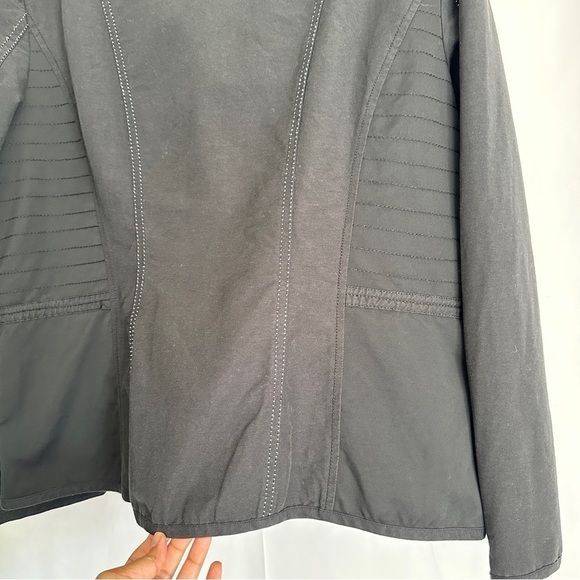 Vintage 90s Chico’s Women's Black Full Zipper Jacket with Mock High Neck sz M - Picture 9 of 12